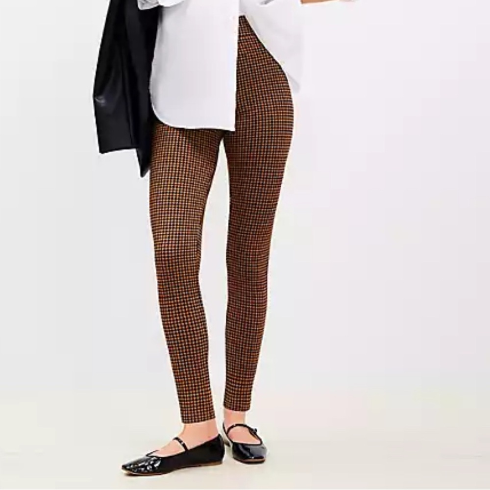 Loft Petite Houndstooth Ponte Leggings